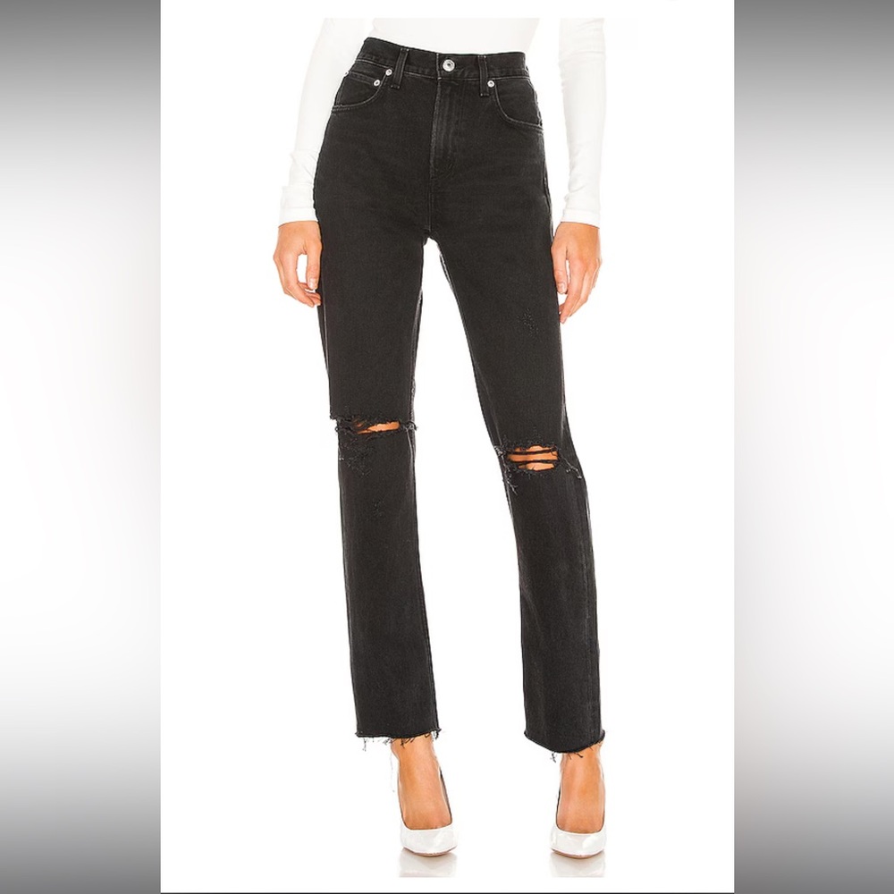 NWT Agolde Cherie High Rise Straight in Distortion